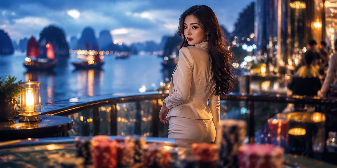 Khung cảnh bãi biển và khu casino tại Hạ Long